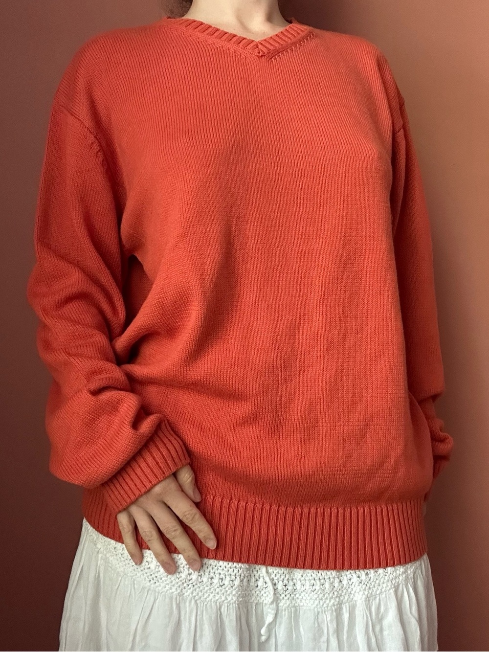 Knightsbridge orange oversized knit sweater - Picture 5 of 5